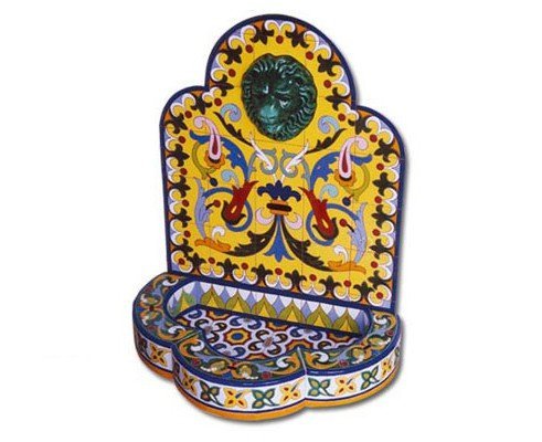 fuente-de-jardín-ft5n Fuente-de-cerámica-pintada-a-mano. FT5N-100-cm.