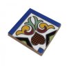 Esquina para cenefa de cerámica pintada a mano en cuerda seca por Cerámica Campos. 7,5x7,5 cm. CNE41