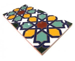 Azulejo árabe pintado a mano. Modelo Fondo F211