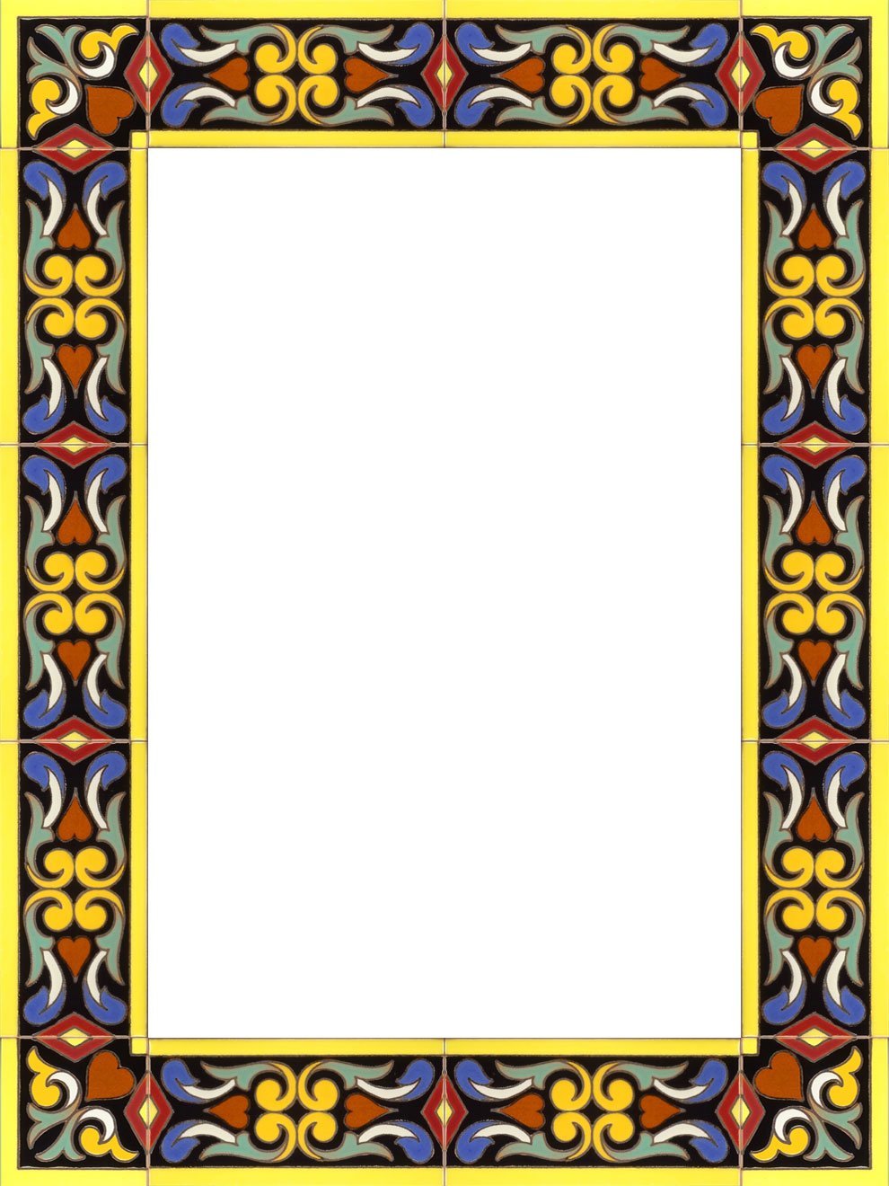 Marco-para-espejo-realizado-con-cenefas-de-cerámica-pintada-a-mano-en-cuerda-seca-por-Cerámica-Campos.-45x60-cm.-CN424560 Marco para espejo realizado con cenefas de cerámica pintada a mano en cuerda seca por Cerámica Campos. 45x60 cm. CN424560