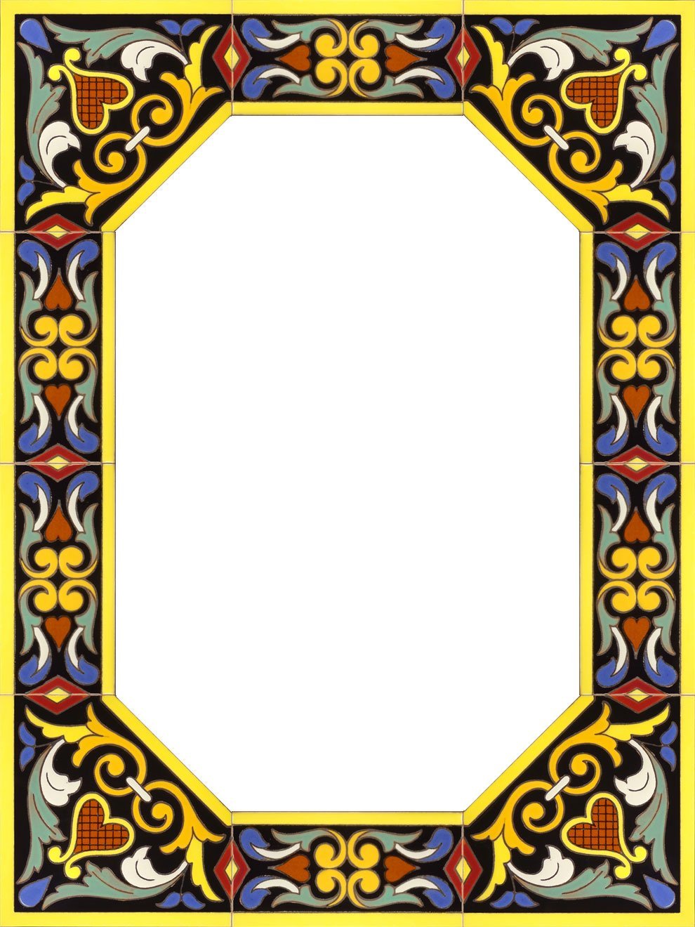 Marco-para-espejo-realizado-con-cenefas-de-cerámica-pintada-a-mano-en-cuerda-seca-por-Cerámica-Campos.-45x60-cm.-CNEG424560 Marco para espejo realizado con cenefas de cerámica pintada a mano en cuerda seca por Cerámica Campos. 45x60 cm. CNEG424560