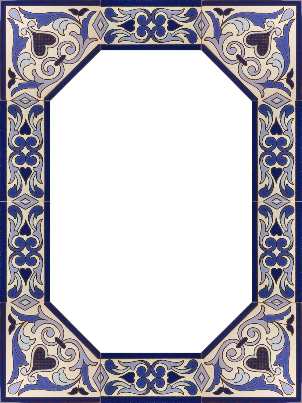 Marco-para-espejo-realizado-con-cenefas-de-cerámica-pintada-a-mano-en-cuerda-seca-por-Cerámica-Campos.-45x60-cm.-CNEG434560 Marco para espejo realizado con cenefas de cerámica pintada a mano en cuerda seca por Cerámica Campos. 45x60 cm. CNEG434560