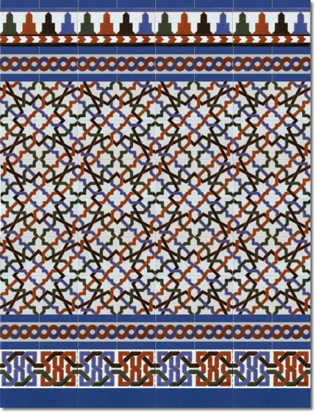 Zócalo-de-azulejos-estilo-árabe-pintados-a-mano-por-Cerámica-Campos-modelo-520