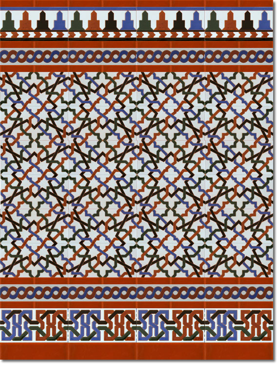Zócalo-de-azulejos-estilo-árabe-pintados-a-mano-por-Cerámica-Campos-modelo-520
