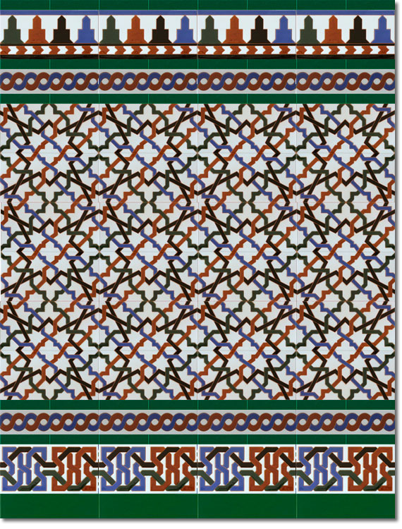 Zócalo-de-azulejos-estilo-árabe-pintados-a-mano-por-Cerámica-Campos-modelo-520