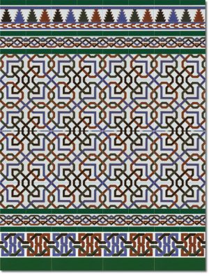 Zócalo-de-azulejos-estilo-árabe-pintados-a-mano-por-Cerámica-Campos-modelo-510-V