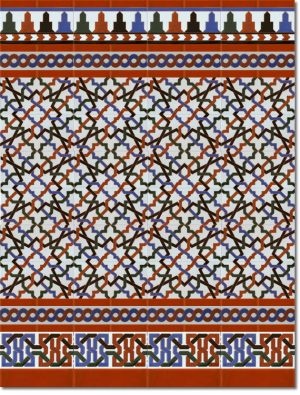 Zócalo-de-azulejos-estilo-árabe-pintados-a-mano-por-Cerámica-Campos-modelo-520