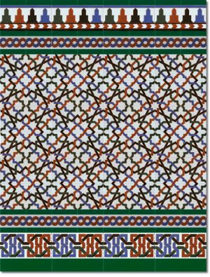 Zócalo-de-azulejos-estilo-árabe-pintados-a-mano-por-Cerámica-Campos-modelo-520