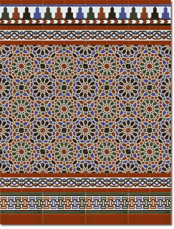 Zócalo-de-azulejos-estilo-árabe-pintados-a-mano-por-Cerámica-Campos-modelo-560-M