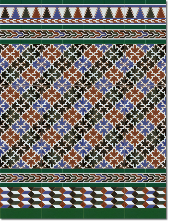 Zócalo-de-azulejos-estilo-árabe-pintados-a-mano-por-Cerámica-Campos-modelo-580-V